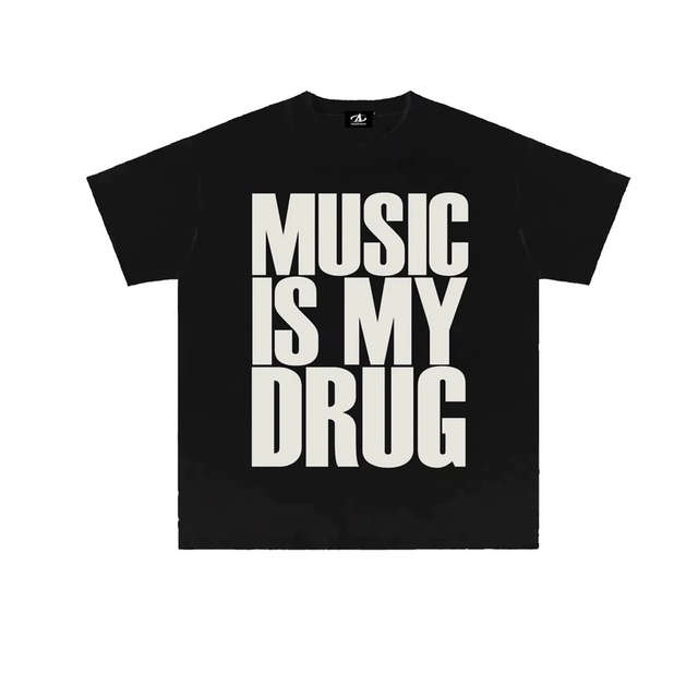 MUSIC IS MY DRUG TEE (BLACK)